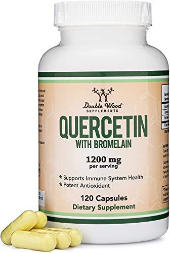 Quercetin with Bromelain 120 Count 1200mg Servings Immune Health Capsules Supports Healthy Immune Functions in Men and Women Vegan Safe Third Party Tested Gluten Free by Double Wood 0 belly baby and beyond