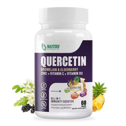 Quercetin with Bromelain Quercetin 500mg Capsules Vitamin C D3 Zinc and Elderberry Advanced Lung Immune and Respiratory Support Supplement 60 Capsules 0 belly baby and beyond