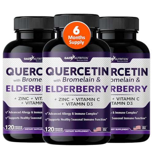 Quercetin with Vitamin C and Zinc Elderberry Quercetin 500mg Quercetin with Bromelain Zinc Quercetin Vitamin D3 6 in 1 Daily Immune Support Non GMO Sambucus Supplement 6 Months Supply 0 belly baby and beyond