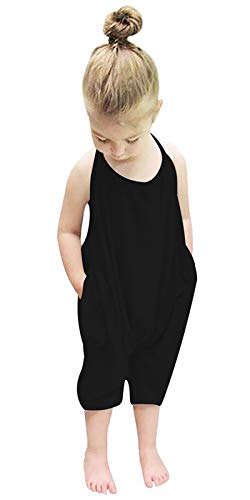 RAISEVERN Toddler Girls Halter Backless Romper Baby Kid Jumpsuit Pants Clothes with Pocket Size 1 6 T 0 belly baby and beyond