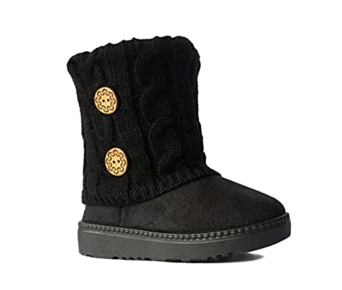 REDVOLUTION Kids Boots Toddler Girls Cute Butterfly Bow PomPom PU leather Boot ToddlerSmall Kid 0 belly baby and beyond