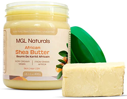 Raw African Shea Butter Ivory 100 Pure and Unrefined Nourish and moisturize hair and skin Use alone or DIY recipes From Ghana West Africa 16oz in jar 0 belly baby and beyond