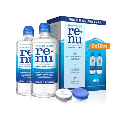 Renu Contact Lens Solution Advanced Formula 12 Fl Oz Pack of 2 Conditions Hydrates Lenses 20 Hours Moisture 3 Disinfectants For Soft Silicon Hydrogel Lenses 0 belly baby and beyond