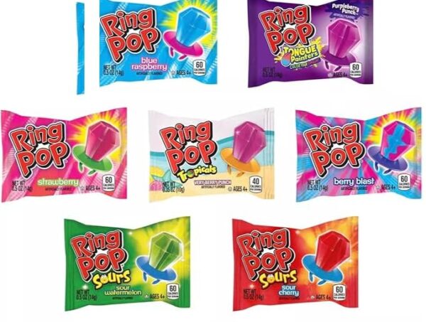 Ring Pop Bulk holiday Candy Lollipop Variety Party Pack 40 Count Lollipops w Assorted Flavors Candy For Birthdays Party Favors Stocking Stuffers holiday Gift Exchange Maryses Treat Bag Included 80 0 0 belly baby and beyond