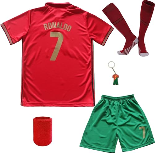 Ronaldo 7 Home Kids Soccer Football Futbol Jersey Shorts Socks Set Youth Sizes 0 belly baby and beyond