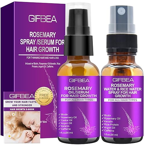 Rosemary Oil Hair Growth Serum WRosemary Water Rice Water Spray Hair GrowthBiotin Castor Oil Argan Oil Caffeine Keratin Reduce Hair LossRestore Dry Damaged Hair Regrowth Treatments for Women Men 0 belly baby and beyond