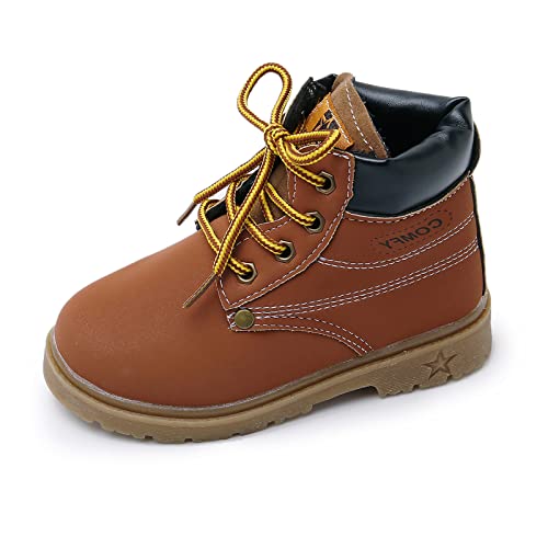 SOFMUO Baby Kids Boots Boys Girls Rubber Sole PU Leather Warm Winter Shoes Hiking Snow Ankle Boots ToddlerLittle Kid 0 belly baby and beyond