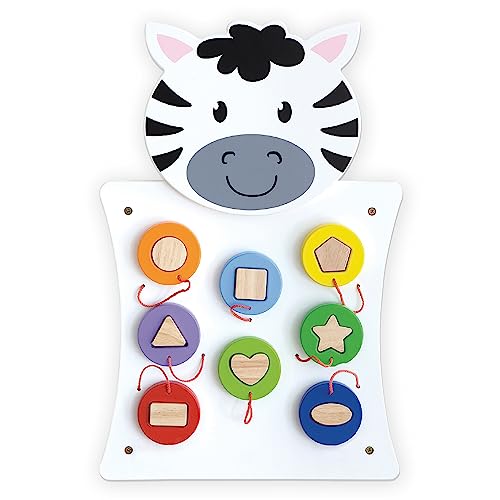 SPARK WOW Zebra Activity Wall Panel Ages 18m Montessori Sensory Wall Toy Nesting Shape Activity Busy Board Toddler Room Decor 0 belly baby and beyond