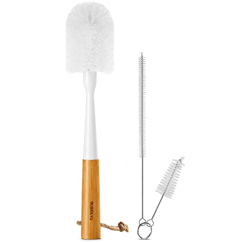 SUBEKYU Bottle Brush Baby Bottle Brush with Nipple and Straw Cleaner Set for Cleaning Water Bottle 0 belly baby and beyond