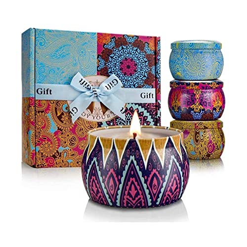 Scented Candles Gift Set 8 Essential Oil 4 Pack Aromatherapy Candle Stress Relief Gifts for Women120H Burning Candles for Home Scented Ideal for Birthday Christmas Thanksgiving Mothers Day 0 belly baby and beyond