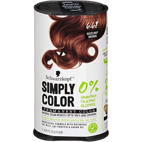Schwarzkopf Simply Color Hair Color 668 Hazelnut Brown 1 Application Permanent Hair Dye for Healthy Looking Hair without Ammonia or Silicone Dermatologist Tested No PPD PTD 0 belly baby and beyond