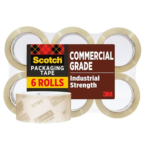 Scotch Commercial Grade Shipping Packaging Tape188 x 546 yd Designed for Packing Shipping and Mailing Guaranteed to Stay Sealed3 Core Clear6 Rolls 3750 6 0 belly baby and beyond
