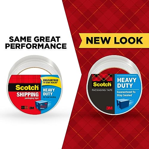 Scotch Heavy Duty Packaging Tape 188 x 546 yd Designed for Packing Shipping and Mailing Strong Seal on All Box Types 3 Core Clear 36 Rolls 3850 CS36 0 2 belly baby and beyond