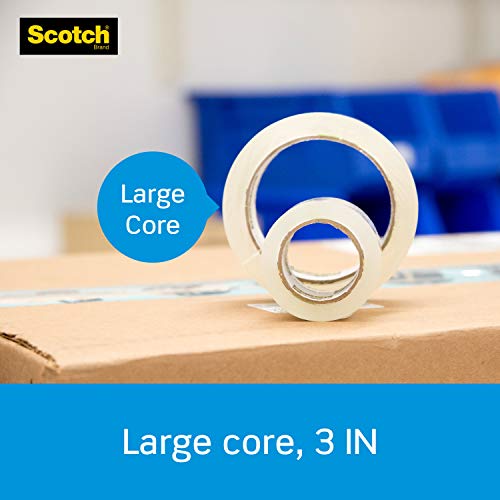 Scotch Heavy Duty Packaging Tape 188 x 546 yd Designed for Packing Shipping and Mailing Strong Seal on All Box Types 3 Core Clear 36 Rolls 3850 CS36 0 4 belly baby and beyond