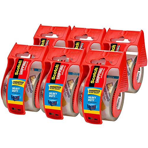 Scotch Heavy Duty Shipping Packaging Tape 188 in x 222 Yards 15 in Core Packing Shipping Moving Clear Dispenser with 6 Rolls 0 belly baby and beyond