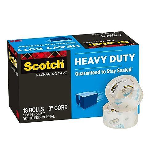 Scotch Heavy Duty Shipping and Moving Packing Tape Clear Packing and Moving Supplies 188 in x 546 yd 18 Tape Rolls 0 belly baby and beyond
