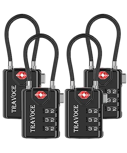 Search Alert TSA Approved Travel Combination Luggage Cable Locks for Suitcase Gym LockerToolboxBackpack 1246 10 pk 0 belly baby and beyond