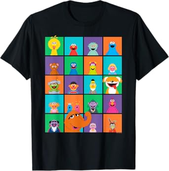 Sesame Street Character Squares T Shirt 0 belly baby and beyond