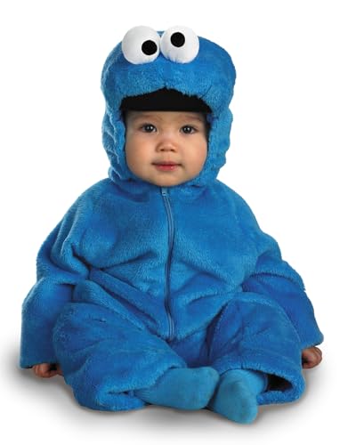 Sesame Street Cookie Monster Deluxe Two Sided Plush Jumpsuit Costume 12 18 Months Blue 0 belly baby and beyond