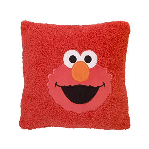 Sesame Street Elmo Red Super Soft Sherpa Toddler Pillow with Applique RedOrangeWhiteBlack 0 belly baby and beyond