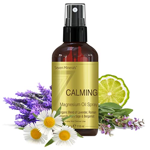Seven Minerals Calming Magnesium Spray 100 Percent Natural Essential Oils Blend Made in USA Lavender Roman Chamomile Clary Sage and Bergamot eBook Included New 0 belly baby and beyond