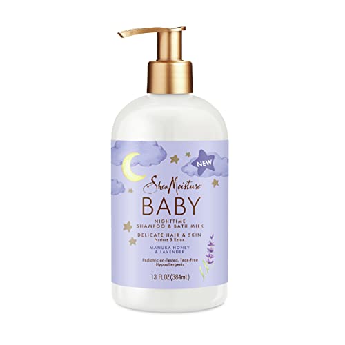 SheaMoisture Baby Shampoo Bath Milk Manuka Honey Lavender for Delicate Hair and Skin Nighttime Skin and Hair Care Regimen 13 oz 0 belly baby and beyond
