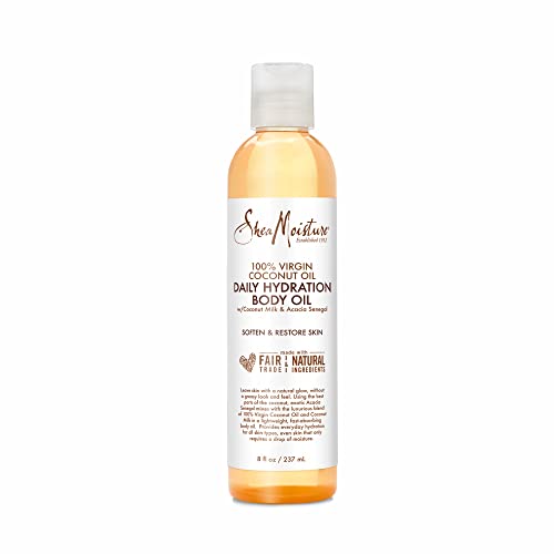 SheaMoisture Daily Hydration Body Oil Virgin Coconut Oil For Dry Skin Paraben Free 8 oz 0 belly baby and beyond