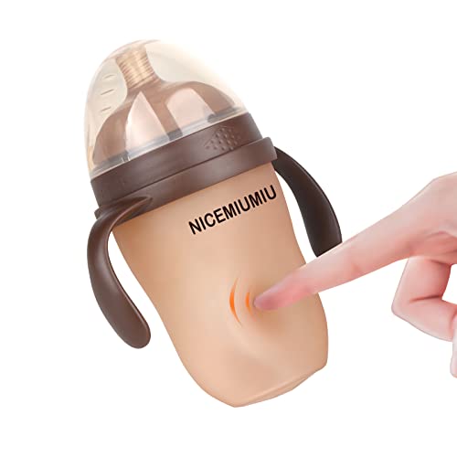 Silicone Nipple Breastfeeding Baby Bottle Anti Colic Slow Flow Nipple 8oz Breast Feeding Baby Bottle Newborn Infant New Month Baby Boy Girl Natural Soft Silicone Formula Milk Cup 0 belly baby and beyond