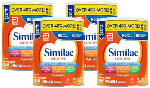 Similac Sensitive Infant Formula for Fussiness Gas Due to Lactose Sensitivity Baby Formula Powder 298 oz Can Pack of 4 0 belly baby and beyond
