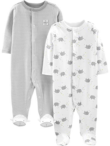 Simple Joys by Carters Baby Neutral 2 Pack Cotton Footed Sleep and Play 0 belly baby and beyond