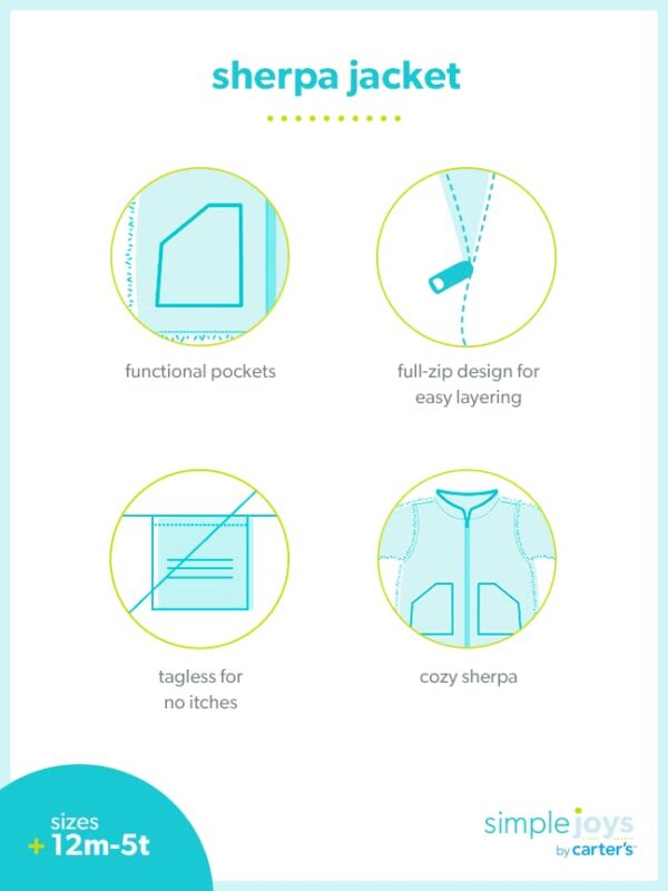 Simple Joys by Carters Baby Sherpa Jacket 0 2 belly baby and beyond
