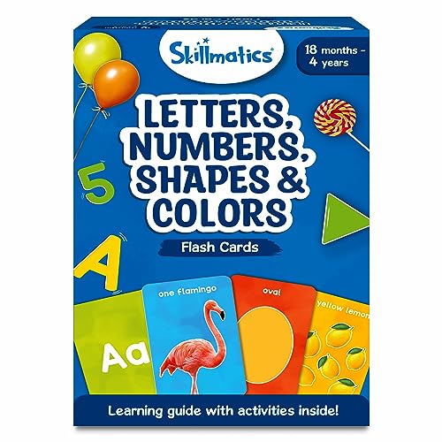 Skillmatics Thick Flash Cards for Toddlers Letters Numbers Shapes Colors Montessori Toys Games Preschool Learning Activities and Toddler Toys for Kids 1 2 3 4 Years 0 belly baby and beyond