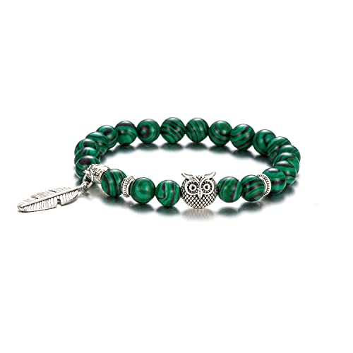 Softones 8mm Beads Owl Bracelets for Women Handmade Natural Stone Owl Gifts for Women Crystals Bracelet for Women Men Spiritual Energy Bracelet 0 belly baby and beyond