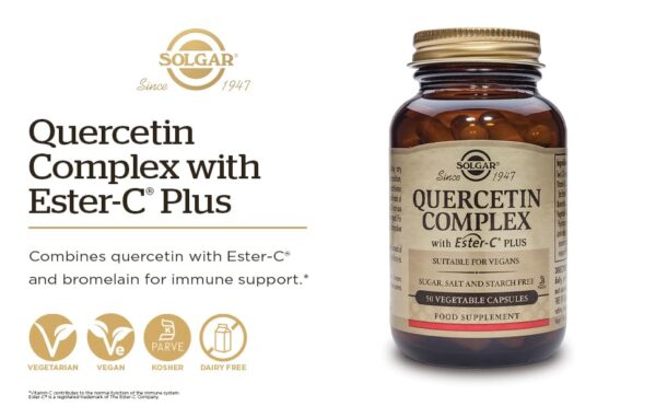 Solgar Quercetin Complex with Ester C Plus Unique Synergistic Formulat Immune Health Support 100 Vegetable Capsules 0 1 belly baby and beyond