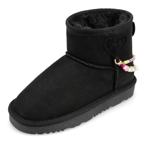Stelle Girls Faux Fur Snow Boots Warm Winter Boots with DIY Charm Chains for ToddlersLittleBig Kids 0 belly baby and beyond