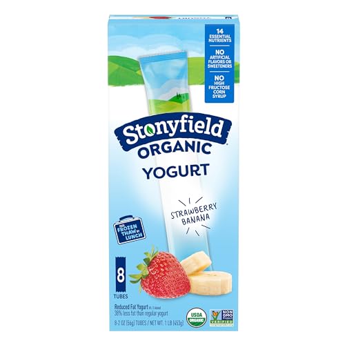 Stonyfield Organic Kids Reduced Fat Yogurt Tubes Strawberry Banana 2 oz 8 Ct 0 belly baby and beyond