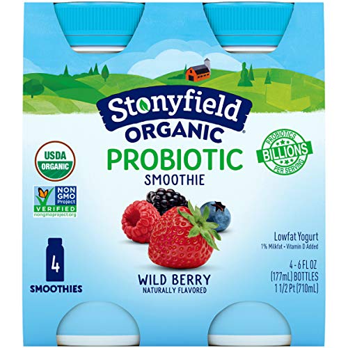 Stonyfield Organic Low Fat Wild Berry Smoothie 6 Fl Oz Bottles 4Ct 0 belly baby and beyond