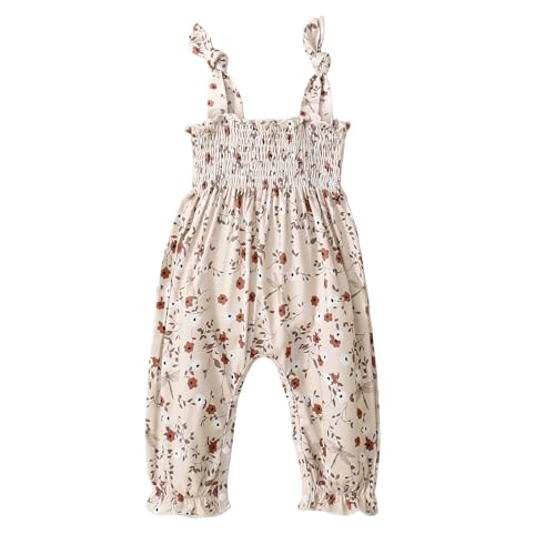 Summer One Piece Outfits Infant Baby Girl Romper Jumpsuit Sleeveless Ruffle Halter Floral Bodysuit Clothes 0 belly baby and beyond