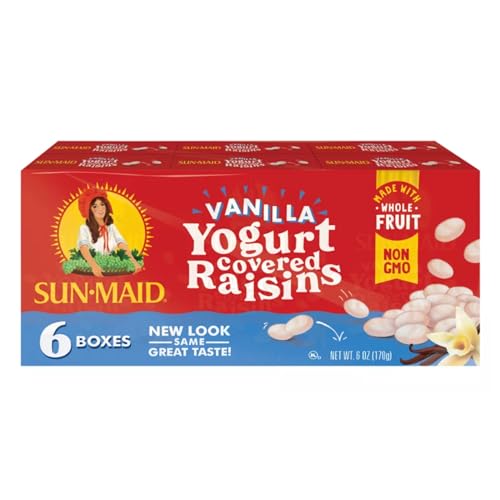 Sun Maid Vanilla Yogurt Coated Raisins 6 Pack 1 oz Snack Size Box Yogurt Covered Dried Fruit Snack for Lunches and Snacks 0 belly baby and beyond