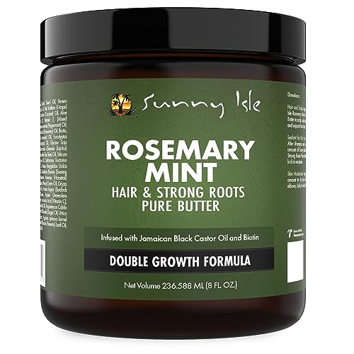 Sunny Isle Rosemary Mint Hair and Strong Roots Butter 8oz Infused with Biotin Jamaican Black Castor Oil Strengthen and Nourish Hair Dry Scalp Split Ends 0 belly baby and beyond
