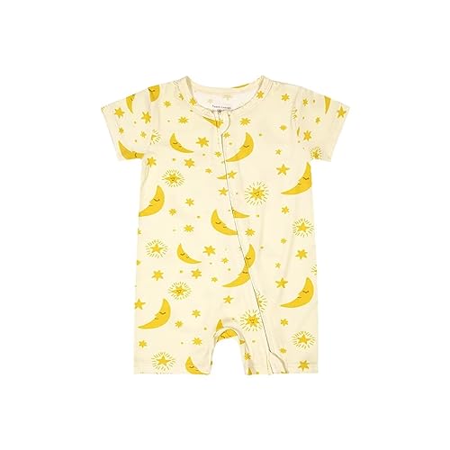 Teach Leanbh Baby Boys Girls Bamboo Viscose Printing Pajamas 2 Way Zipper Short Sleeve Romper Jumpsuit Sleep and Play 0 belly baby and beyond