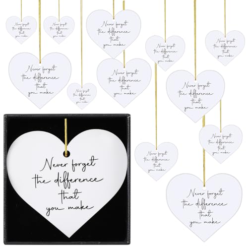 Thank You Gifts Never Forget The Difference You Make Acrylic Ornament Heart Keepsake Sign Employee Appreciation Gifts for Educator Coworkers School Student Teacher Nurse Women Men12 Pcs 0 belly baby and beyond