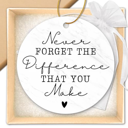 Thank You Gifts Never Forget The Difference You Make Ceramic Ornament Keepsake Appreciation Boss Day Gifts for Women Men Coworker Employee Christmas Farewell Goodbye Leaving Ideas 0 belly baby and beyond
