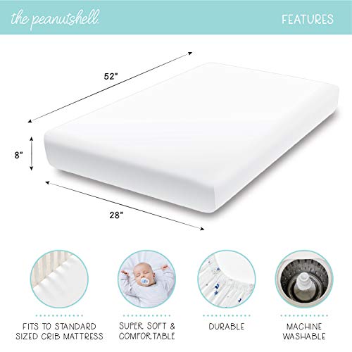 The Peanutshell Baby Girl Crib Sheets Floral Fitted Baby Bed Sheet Set Fits Standard Size Crib Mattress 52x28 Pink Flowers Roses Nursery Decor 4 Pack in Grey Pink White 0 4 belly baby and beyond
