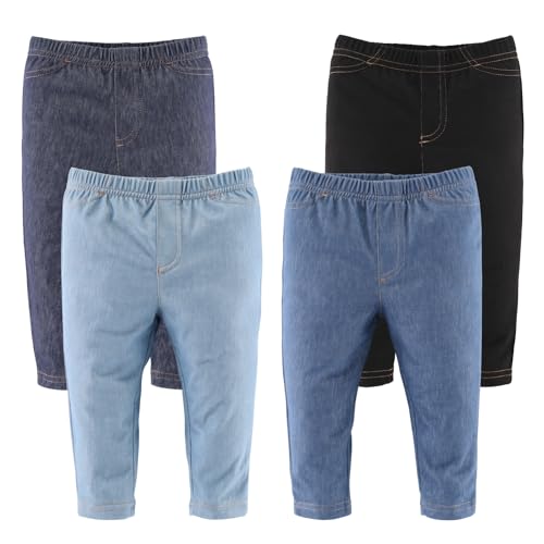 The Peanutshell Baby Jeggings for Boys and Girls Super Soft Stretchy Denim Unisex 4 Pack 0 belly baby and beyond