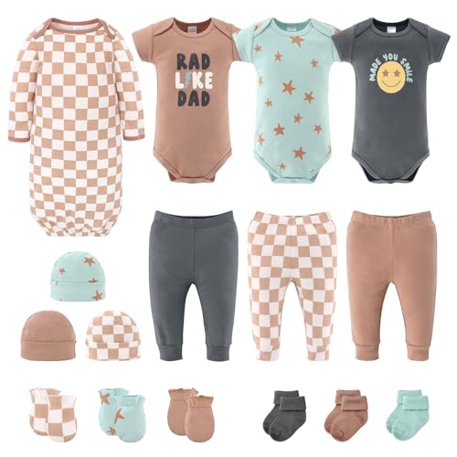 The Peanutshell Baby Layette Set for Boys New Born Baby Essentials Must Haves Baby Boy Clothes 0 3 months 16 Pieces 0 belly baby and beyond