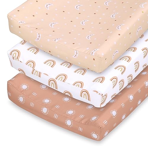 The Peanutshell Changing Pad Covers for Girls or Boys Unisex 3 Pack Boho Rainbow 0 belly baby and beyond