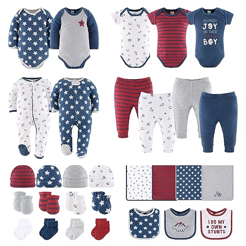 The Peanutshell Newborn Clothes EssentIals Set 30 Piece Baby Boy Layette Gift Set 0 3 Month Outfits Blue Stars 0 belly baby and beyond