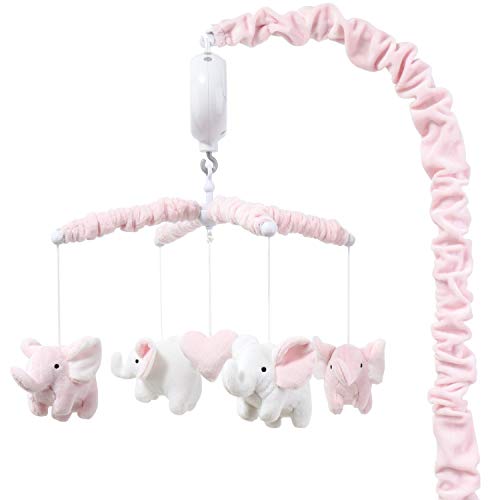 The Peanutshell Pink Elephant Musical Crib Mobile Digital Music Box with 12 lullabies 0 belly baby and beyond