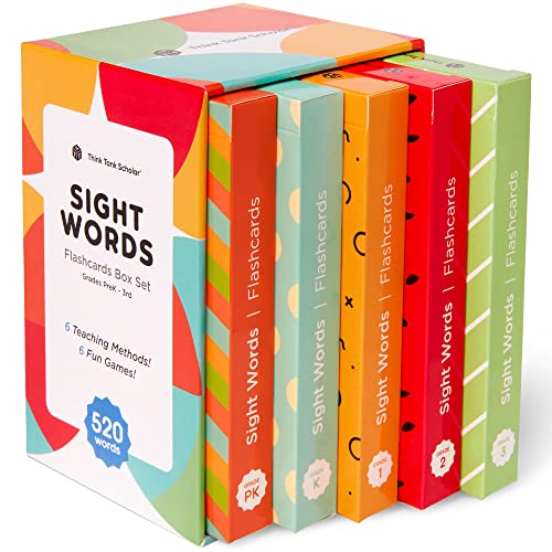 Think Tank Scholar 520 Sight Words Flash Cards Award Winning Dolch Fry High Frequency Words Preschool Pre K Kindergarten 1st 2nd 3rd Grade Homeschool Kids Ages 3 4 5 6 7 8 9 Set 0 belly baby and beyond